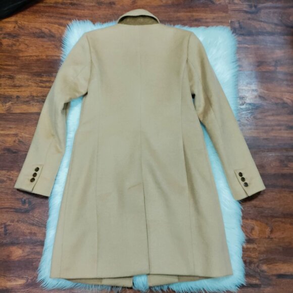 Brooks Brothers Wool Blend Camel Colored Fully Lined Long Overcoat Size 2 - Picture 5 of 15